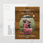 Happy Holidays customisée photo Holiday Carte post (Devant / Derrière)