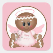 Happy Holidays en pain d'épice Ange autocollant (Devant)