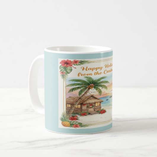 'Happy Holidays from the Caribbean' Mug (Devant gauche)
