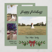 Happy Holidays Garland and Mistletoe Kaart (Voorkant / Achterkant)