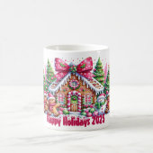 Happy Holidays Gingerbread House Christmas Mug (Centre)