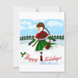 Happy Holidays Girl Briefkaart