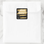 Happy Holidays Gold Brush Stroke Cadeau Étiquette (Sac)