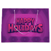 Happy Holidays Grand sac cadeau (Devant)