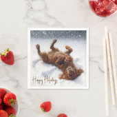 Happy Holidays Irish Setter Snow Angel Servet (Insitu)