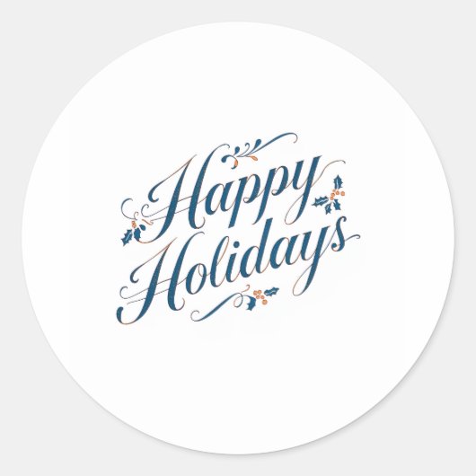 Happy Holidays Merry Christmas Family New Year Ronde Sticker (Voorkant)
