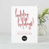 Happy Holidays Modern Minimal Business Feestdagenkaart (Staand voorkant)