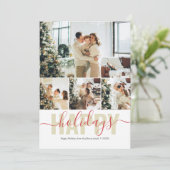 Happy Holidays Modern Photo Collage Carte de vacan (Debout devant)