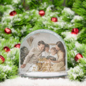 Happy Holidays Modern Script Personalized Photo Sneeuwbol (Kerstmis)