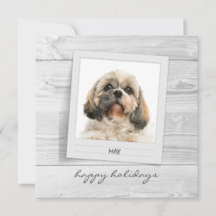 Happy Holidays Pet Photo Frame Carte personnalisée