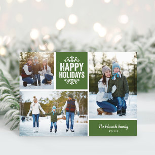 Happy Holidays Photo Collage Carte de voeux