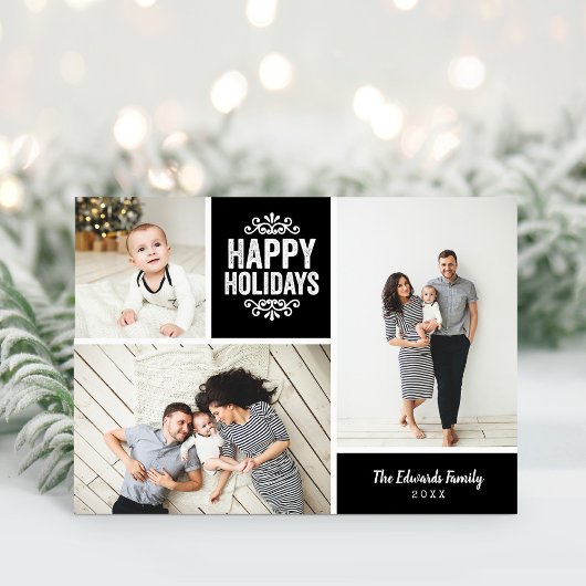 Happy Holidays Photo Collage Carte de voeux