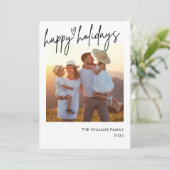 Happy Holidays Photo Insertion Cartes de Noël (Debout devant)