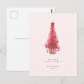 HAPPY HOLIDAYS Pink Christmas Tree Postcard Briefkaart (Voorkant / Achterkant)