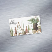 Happy Holidays Primitive Gnome Magnetisch Visitekaartje (Voorbeeld)