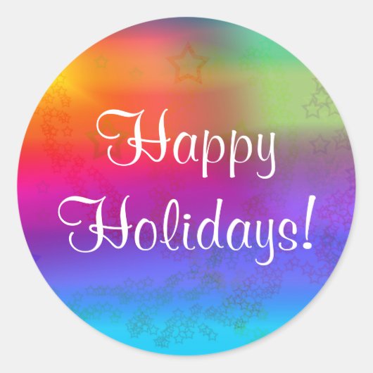 Happy Holidays! Ronde Sticker (Voorkant)