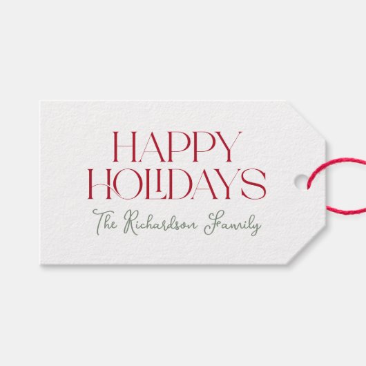 Happy Holidays Script  Cadeaulabel (Voorkant (Horizontaal))