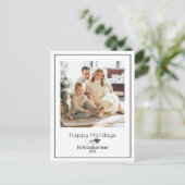 Happy Holidays Simple Elegant Une Photo Carte Post (Debout devant)