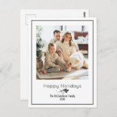 Happy Holidays Simple Elegant Une Photo Carte Post (Devant / Derrière)