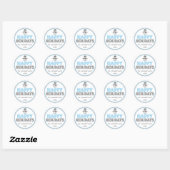 Happy Holidays Snowman Favor Sticker (bleu / gris) (Feuille)