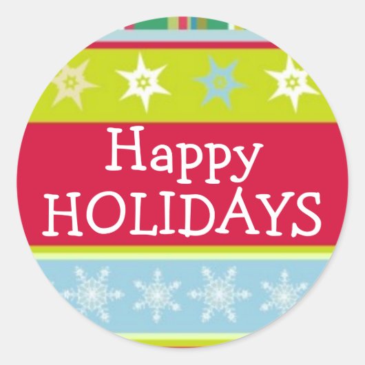 Happy Holidays sticker coloré de noël (Devant)