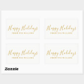 Happy Holidays Sticker Gold Script (Feuille)