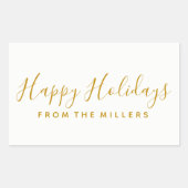 Happy Holidays Sticker Gold Script (Devant)