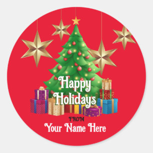 Happy Holidays Sticker Personnalisé