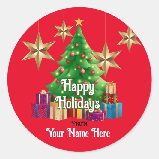 Happy Holidays Sticker Personnalisé (Devant)