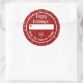Happy Holidays Sticker rouge avec Snowflakes (Sac)