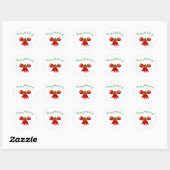 Happy Holidays Sticker Rouge Bow rond Festive (Feuille)