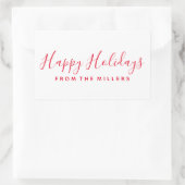 Happy Holidays Sticker Script Rouge Personnalisé (Sac)