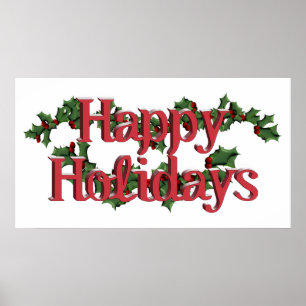 Happy Holidays Text Design Poster