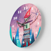 Happy Holidays Wall Horloge (Angle)