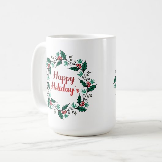 Happy Holiday's Wreath Mug (Devant gauche)