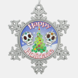 Happy Holidaze Sugar Skull Ornament