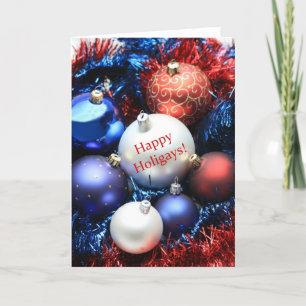 Happy Holigays kerst-sierenkaart Feestdagen Kaart