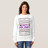 Happy Holigays Vooruitgang Pride Lelijke trui (Voorkant volledig)