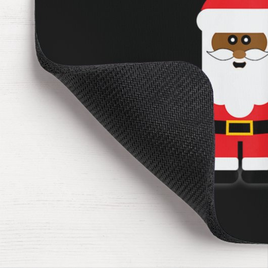 Happy Holla Days Santa And Mrs Claus Black Christm Muismat (Hoek)