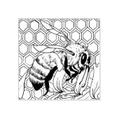 Happy Hollow Koe- Bijen Rubberstempel (Afrduk)