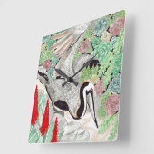 Happy Hollow Pelican Vierkante Klok (Hoek)