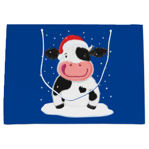 Happy Holstein Cow in de kerstsneeuw Groot Cadeauzakje