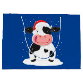 Happy Holstein Cow in de kerstsneeuw Groot Cadeauzakje (Achterkant)