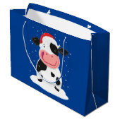 Happy Holstein Cow in de kerstsneeuw Groot Cadeauzakje (Achterkant Gekanteld)
