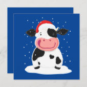 Happy Holstein-Koe in de kerstwinter (Voorkant / Achterkant)