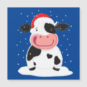 Happy Holstein-Koe in de kerstwinter