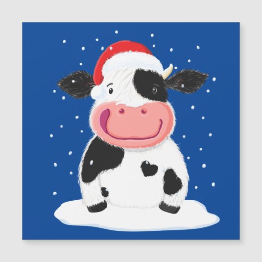 Happy Holstein-Koe in de kerstwinter (Voorkant)