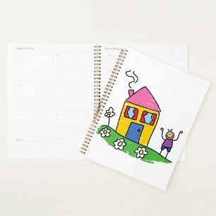 Happy Home Colorful House et Stick Figure