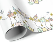 Happy Home Illustration Housewarming Cadeaupapier (Rol Hoek)