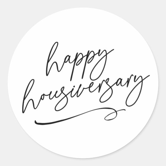 Happy Home Jubileum Real Estate Script Ronde Sticker (Voorkant)